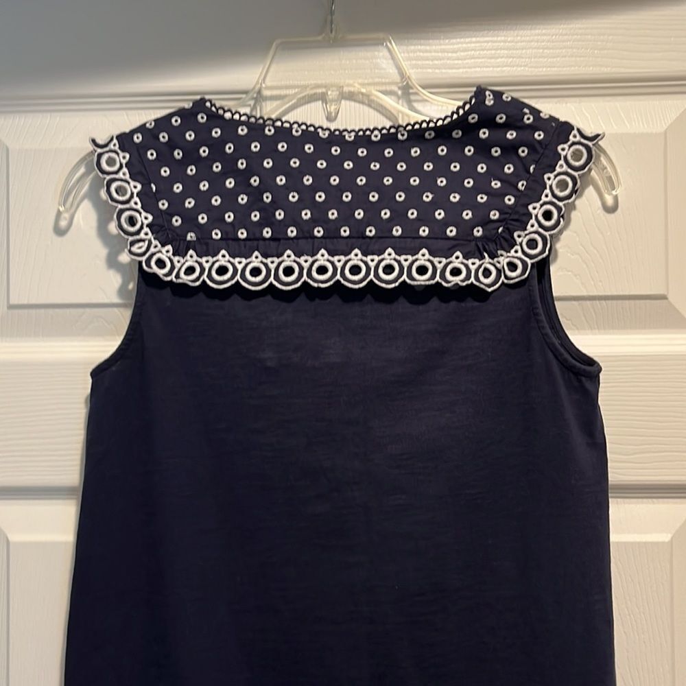 Boden Nella Embroidered Jersey Sundress Navy size 4L. - Picture 6 of 8